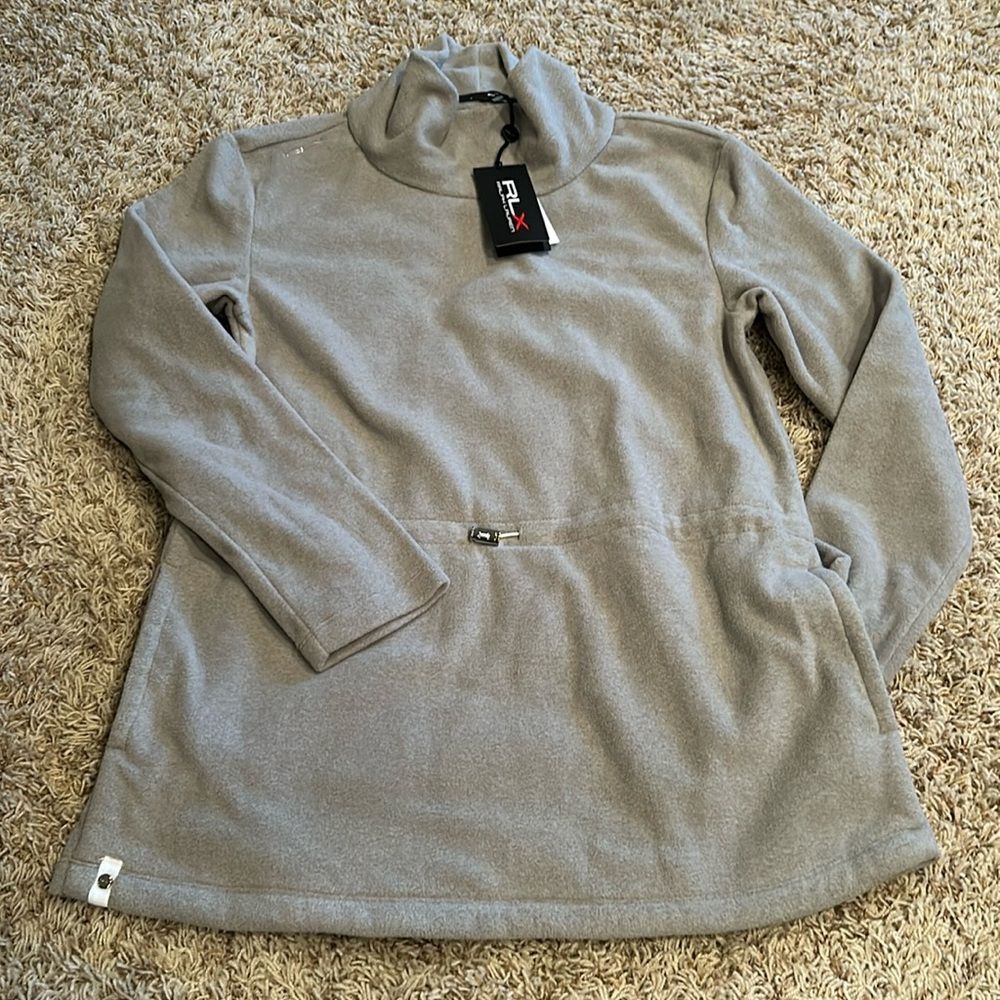 NWT -Ralph Lauren- Women’s RLX Fleece Cow Neck Pullover with Pockets -Size Small